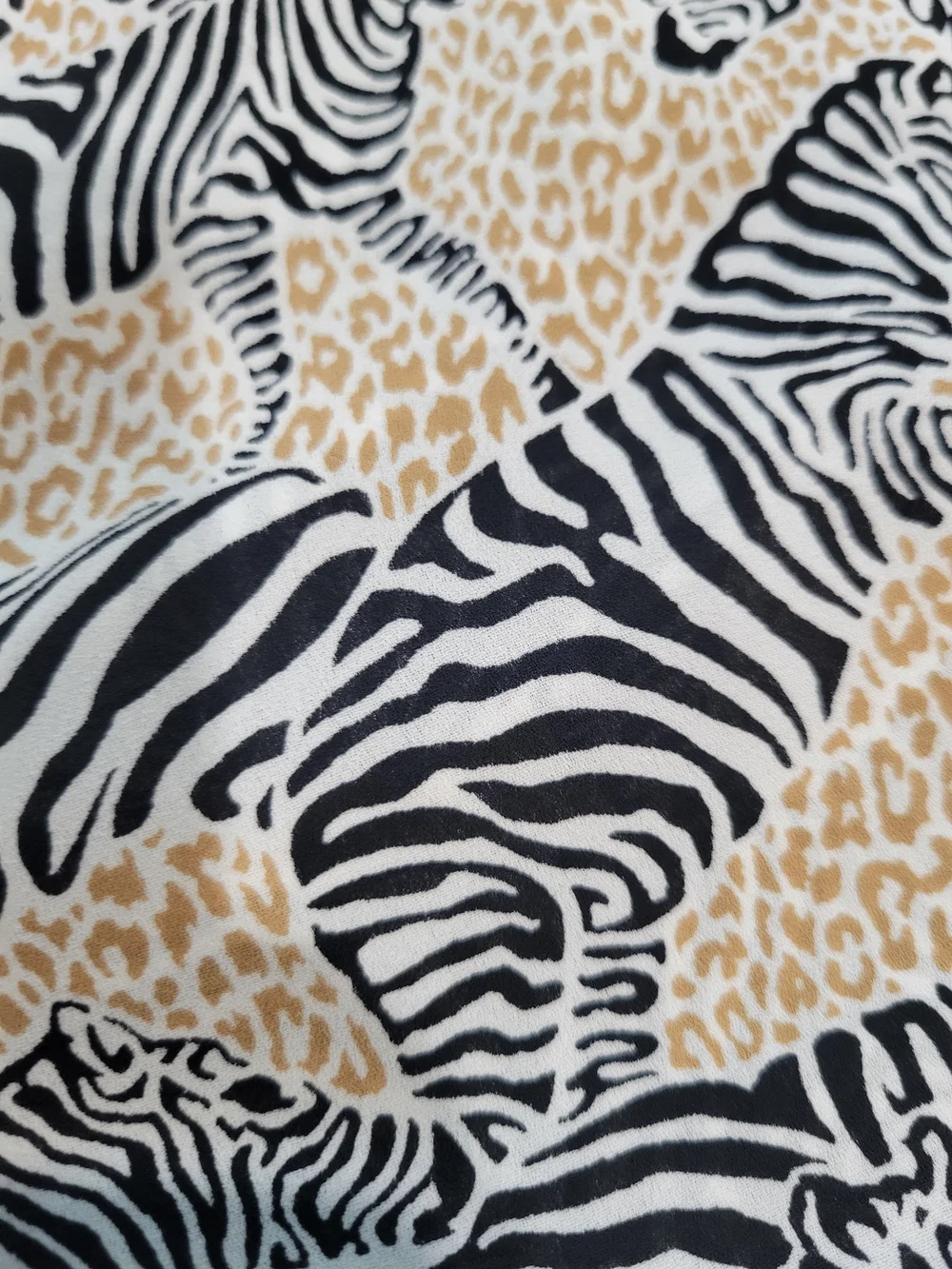 J. Crew Black and Cream Zebra Print Button-Front Shirt